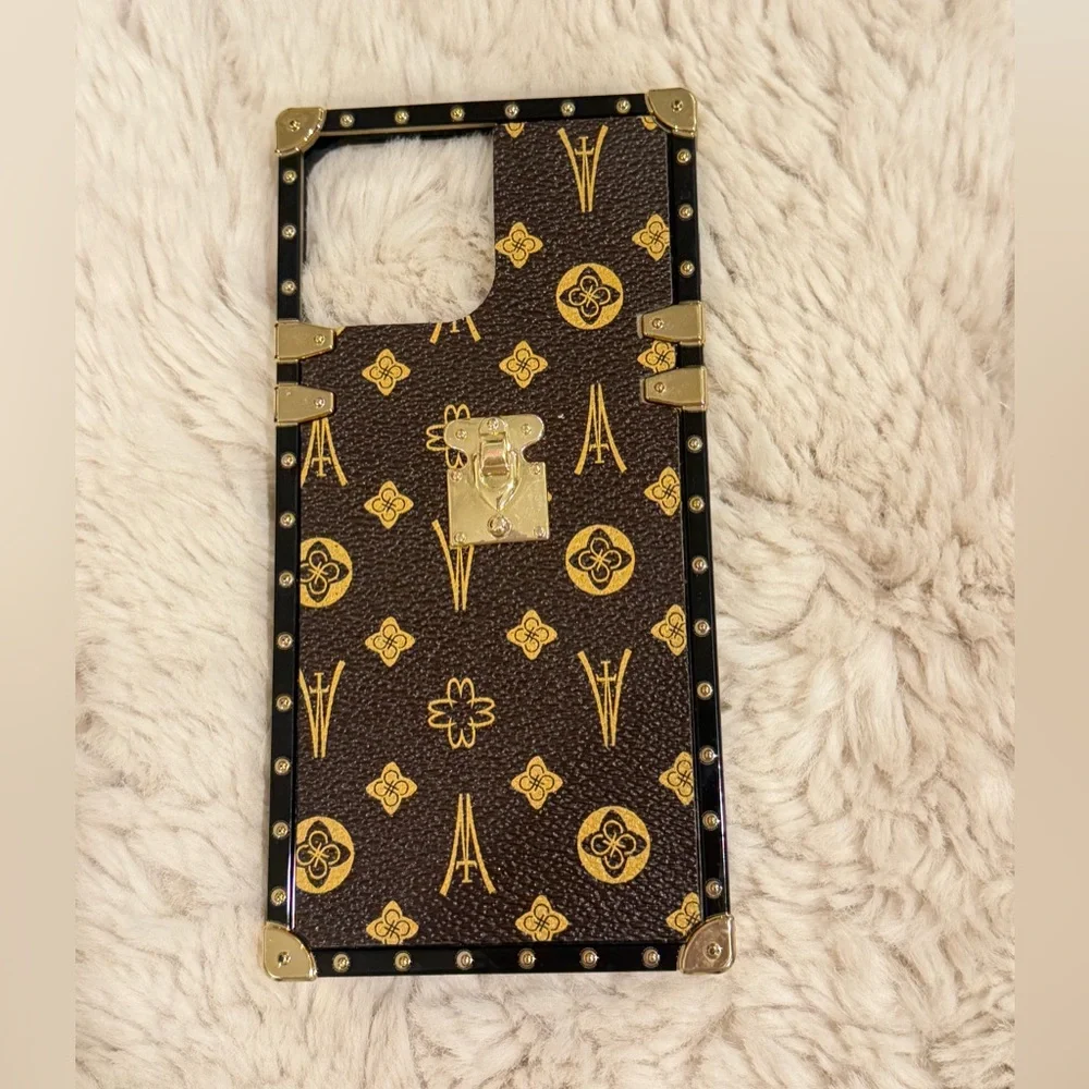 Luxury Monogram IPhone 13 Pro Max Case with Gold Accents new